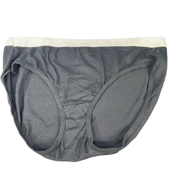 Hanes Womens Size XL 8 Panty Bikini Brief Black White New Without Tags - Picture 1 of 6